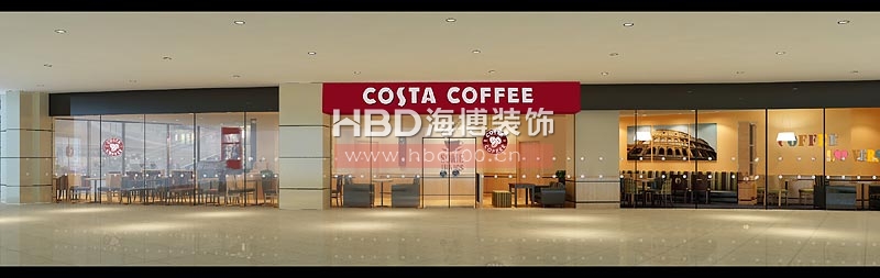 COSTA coffee 商场咖啡厅设计装修