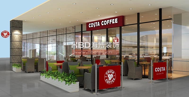 COSTA coffee 商场咖啡厅设计装修